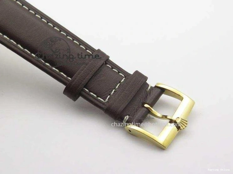 0406 Cellini Date YG White Numeral Dial On Brown Leather Strap A Affordable 3883